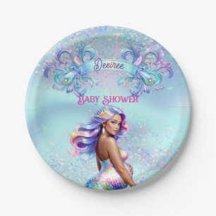 Mermaid Mum Pregnancy Baby Shower Paper Plate