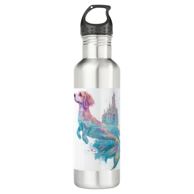 Mermaid Mutt � Underwater Fantasy Dog 710 Ml Water Bottle (Front)