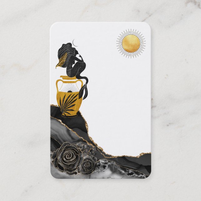 *~* Mermaid Mystic Agate Sun Luna Business Card (Front)