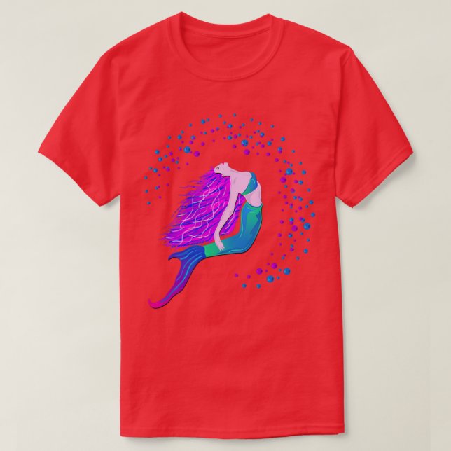 Mermaid mythical creature with fantasy fish tail i T-Shirt (Design Front)