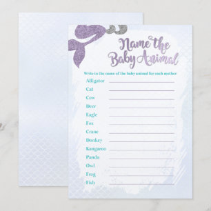 Mermaid Name the Baby Animal Game Cards