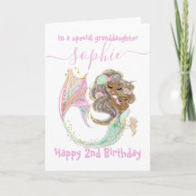 Mermaid Nautical birthday  Card