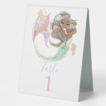 mermaid nautical table tent sign