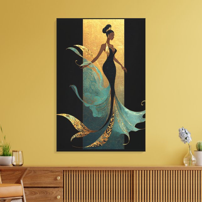 MERMAID NOIR SERIES #1  CANVAS PRINT (Insitu(LivingRoom))