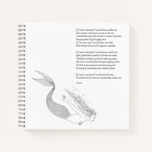 Mermaid Notebook With Poem "If I Were A Mermaid"