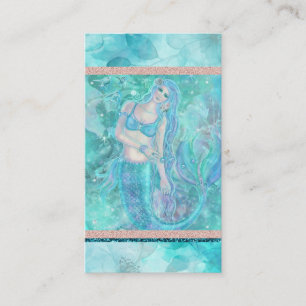 Mermaid ocean art by Renee Lavoie Business Card