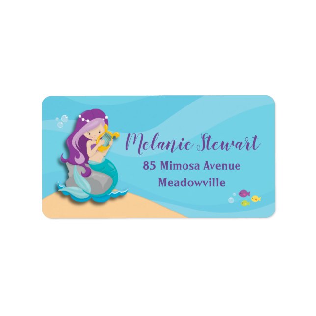 Mermaid Ocean Creatures Address Labels (Front)