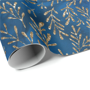 Mermaid Ocean Glitter Blue Navy Gold Foils Wrapping Paper