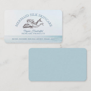 Mermaid Ocean Logo Handcrafted Organic Skincare Business Card