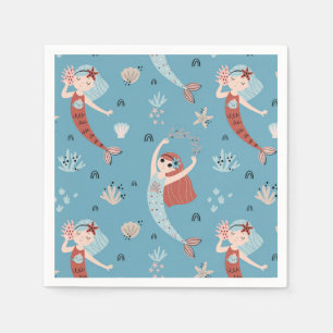 Mermaid Ocean Sea Beach Party Birthday Kid Napkin