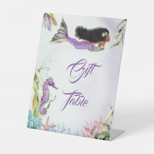 Mermaid of Colour Gift Welcome Food Table Sign (Front)