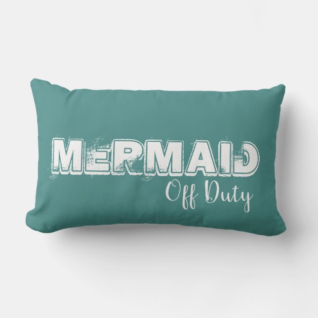 Mermaid Off Duty Beach Lover Throw Pillow (Front)
