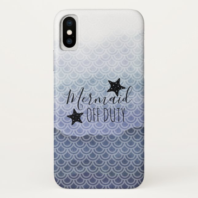 Mermaid Off Duty Blue Watercolor Phone Case (Back)