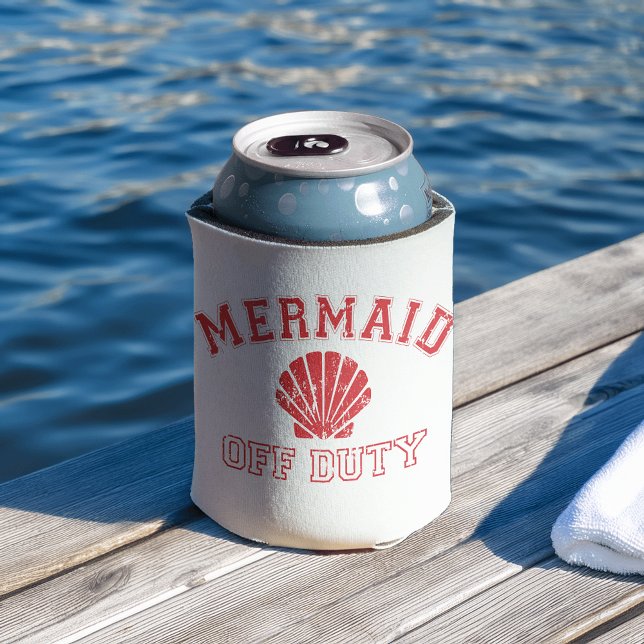 Mermaid Off Duty Distressed Vintage Can Cooler (Creator Uploaded)