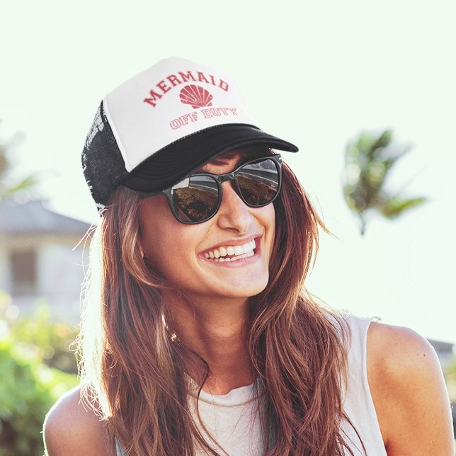 Mermaid Off Duty Distressed Vintage Trucker Hat (Creator Uploaded)