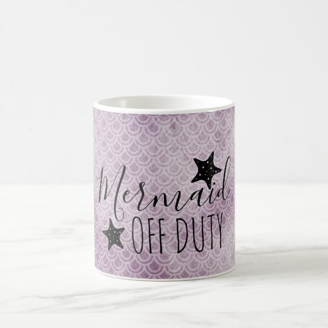 Mermaid Off Duty Purple Watercolor Coffee Mug (Center)