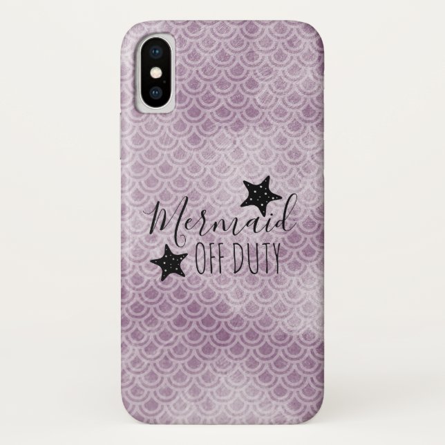 Mermaid Off Duty Purple Watercolor Phone Case (Back)