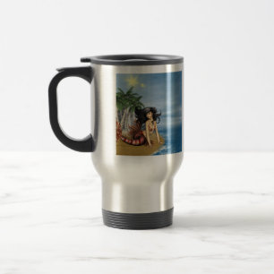 Mermaid on Beach  Travel Mug