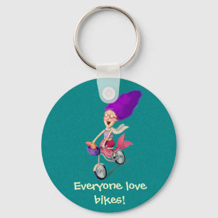 Mermaid on Bike Key Ring