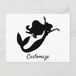 Mermaid on board black/white Thunder_Cove  Postcard