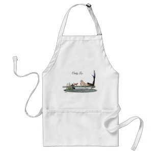 Mermaid On Boat Dock Adult Pocket Apron