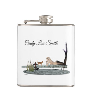 Mermaid On Boat Dock Drink Flask