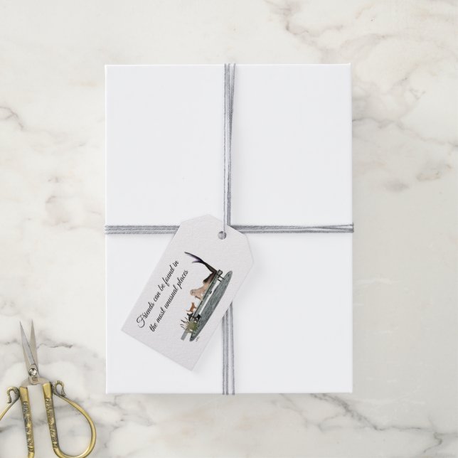Mermaid On Boat Dock Gift Tag (With Twine)