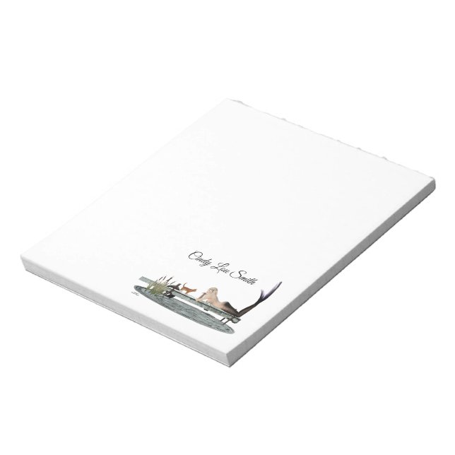 Mermaid On Boat Dock Notepad (Rotated)