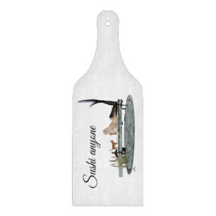 Mermaid On Boat Dock Paddle Cutting Board