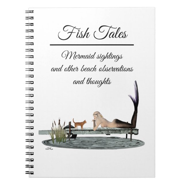 Mermaid On Boat Dock Spiral Notebook (Front)