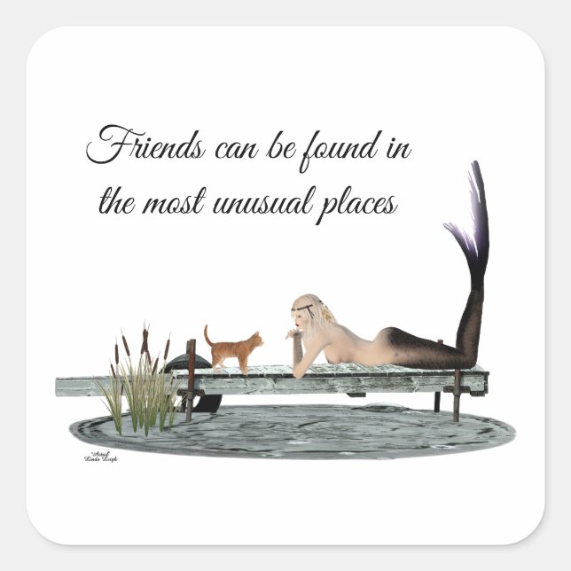 Mermaid On Boat Dock Stickers (Front)