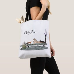Mermaid on Boat Dock Tote Bag
