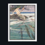 Mermaid on Marooners' Rock by Alice B. Woodward Postcard<br><div class="desc">'She Was Combing Her Long Tresses'. An Alice B. Woodward illustration from my own copy of 'The Story of Peter Pan' (1911).</div>