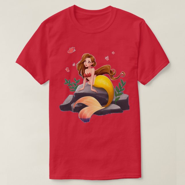 Mermaid on stone T-Shirt (Design Front)