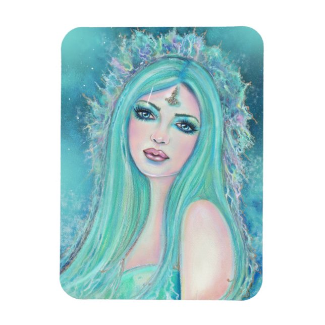 Mermaid one with the sea art by Renee Lavoie  Magnet (Vertical)