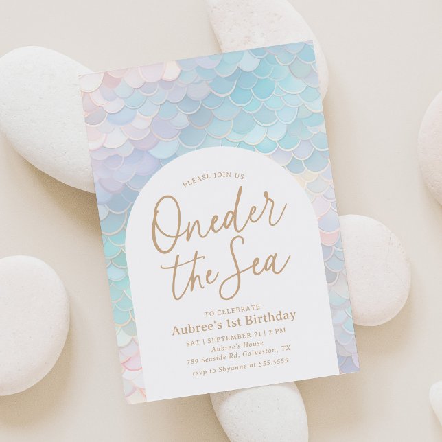 Mermaid Oneder the Sea 1st Birthday Party Invitation (Creator Uploaded)