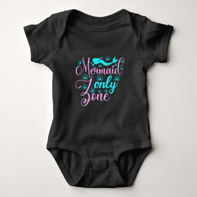 Mermaid Only Zone Baby Bodysuit (Front)