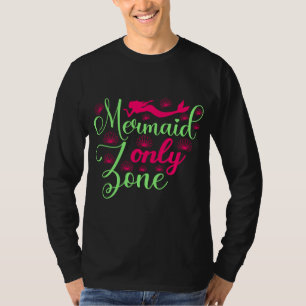 Mermaid Only Zone in Hot Pink and Neon Green T-Shirt