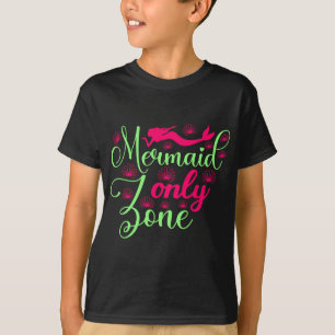 Mermaid Only Zone in Hot Pink and Neon Green T-Shirt