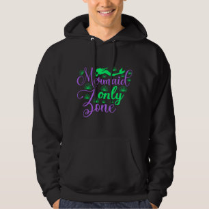 Mermaid Only Zone in Neon Green and Purple Hoodie