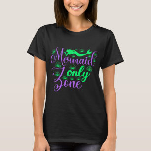 Mermaid Only Zone in Neon Green and Purple T-Shirt