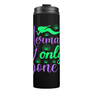 Mermaid Only Zone in Neon Green and Purple Thermal Tumbler