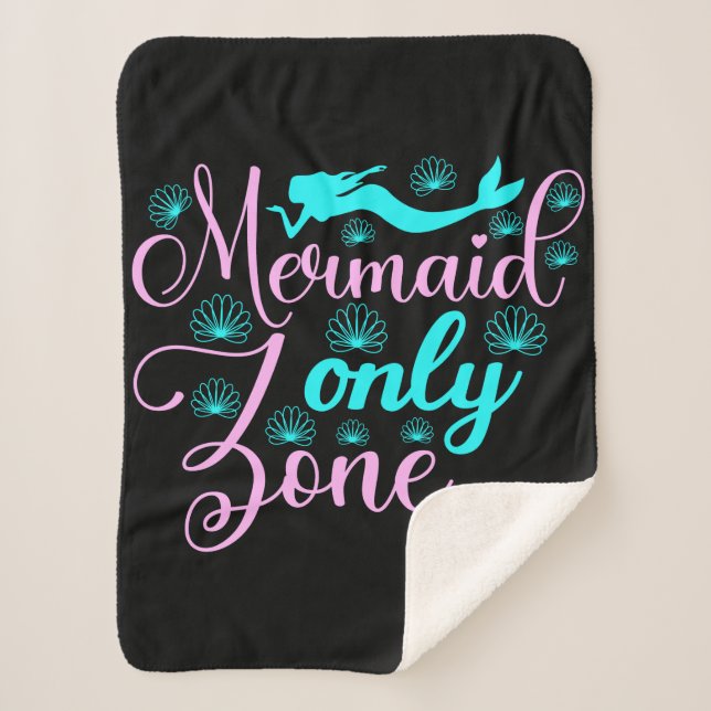Mermaid Only Zone Sherpa Blanket (Front)