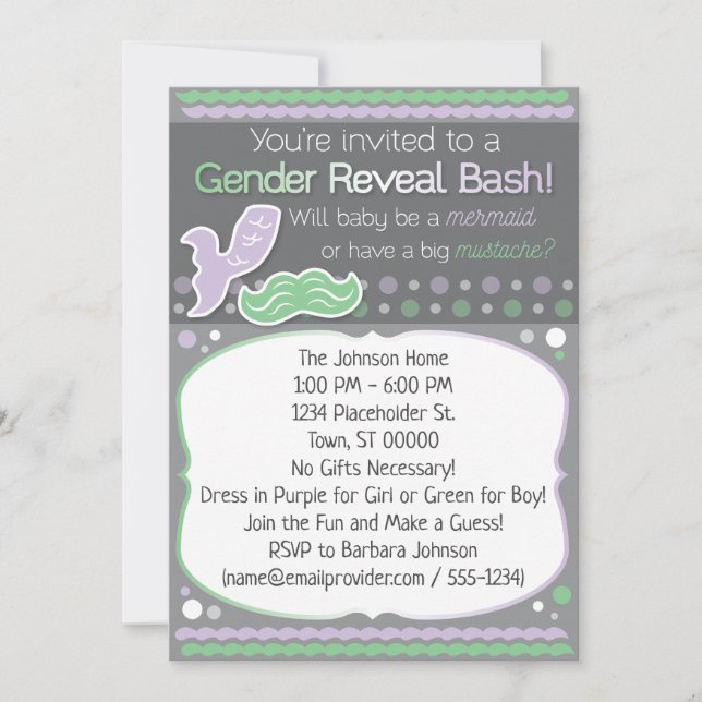 Mermaid or Moustache Gender Reveal (Front)