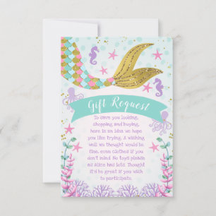 Mermaid Or Under The Sea Birthday Enclosure Card