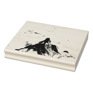 Mermaid Painting Rubber Stamp