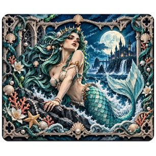 Mermaid, Paper Cut Monster Mouse Mat