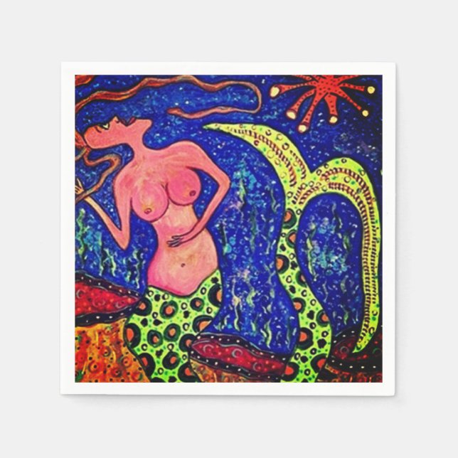 Mermaid Paper Napkin (Front)