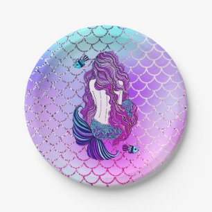 Mermaid Paper Party Plates