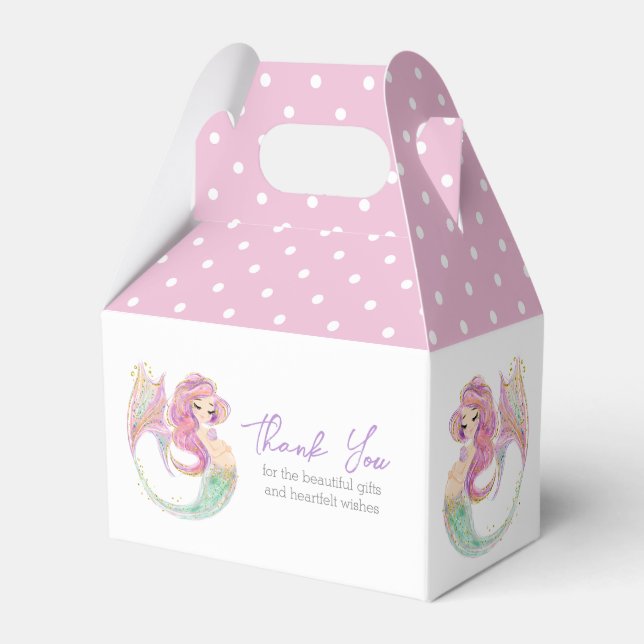 Mermaid Party Baby Shower Under The Sea Thank You Favour Box (Front Side)